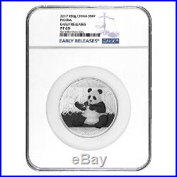 2017 150 gram Chinese Silver Panda 50 Yuan NGC PF 69 Early Releases withBox & COA