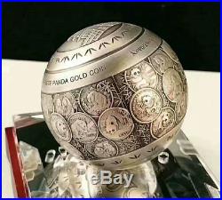 2017 35th anni of Chinese gold panda 1 kilo silver ball with coa and box