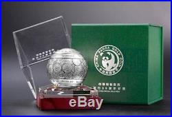 2017 35th anni of Chinese gold panda 1 kilo silver ball with coa and box