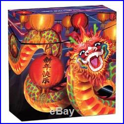 2017 Chinese New Year Dragon 1oz. Silver Gem Colorizedbox & Coa$128.88