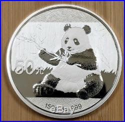 2017 Chinese Panda 50 Yuan. 999 Fine SILVER PROOF with BOX & COA 150 grams 70mm