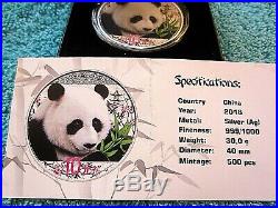 2018 Chinese Panda. 999 Silver 30 gram Coin, Art Edition Colored with COA & Box