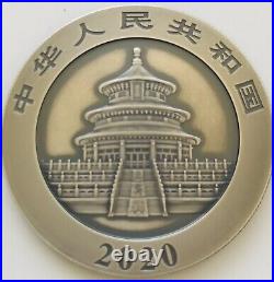 2020 Chinese Panda Colour & Antique Finish 1oz. 999 Silver Coin Box & Coa