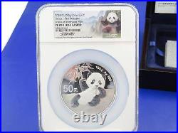2020 Y 50 Yuan Silver Chinese Panda 5 oz NGC PF70 Ultra Cameo Box COA