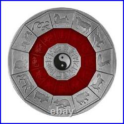 2022 Niue Chinese Calendar 2 oz Silver Antique Coin MS 70 NGC Oversized Slab