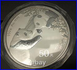 2023 150gram. 999 Silver Chinese Panda Proof Coin withCoa and Box