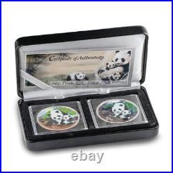 2024 30 Gram Chinese Silver Panda Day and Night Two-Coin Set (BU, Box, CoA)