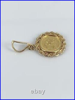 20mm Chinese PANDA Without Stone Pendant With Chain 14K Yellow Gold Plated