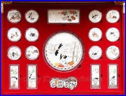 38 Excellent Chinese Lunar Zodiac Year of the Rabbit Colored Silver Coins WithBox