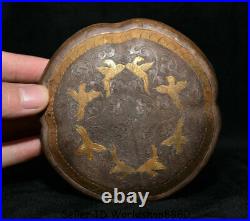 4.2Antique Chinese Silver Gold Gilt Dynasty Flower Birds Jewelry box jewel case