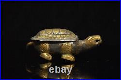4.6'' Marked Chinese Sterling Silver Box Animal turtle Box Silver Box