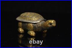 4.6'' Marked Chinese Sterling Silver Box Animal turtle Box Silver Box
