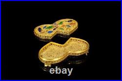 4.8'' Old Chinese Tibetan silver 24K Gold Gilt Jewelry Box Sterling silver Box
