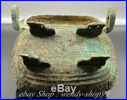 6 Ancient Chinese Bronze Ware Shang Dynasty Dragon Phoenix Food vessels Box