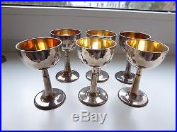 6 Chinese foot cup Export solid silver, with stamps