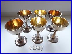 6 Chinese foot cup Export solid silver, with stamps