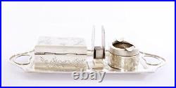 627 Gram Chinese Solid Silver Tobacco Smoking Set Bird Plum Flower