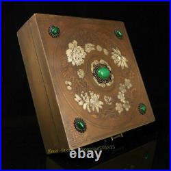 7.87 Collection Chinese Pure copper inlay gem silvering Jewelry box Storage box