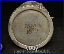 8.4 Marked Chinese Silver Dynasty Sakyamuni Buddha Pen container Box