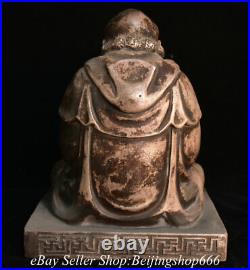 8 Marked Old Chinese Silver Seat Arhat Damo Bodhidharma Dharma Buddha Statue