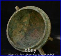 9.6 Ancient Chinese Bronze ware Silver Dynasty Drinking vessel Round Box Pot