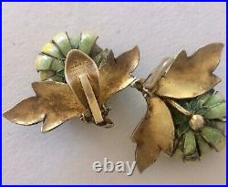 925 Silver Sterling Enamel Chinese Earrings Oriental In Box Flowers China