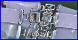 925 sterling silver bracelet 32.0ct Chinese lavender jade 7.5 handmade 13.8gr