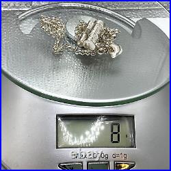 999 Silver Antique Chinese Prayer Scroll Box Necklace Handmade/ Fish 18