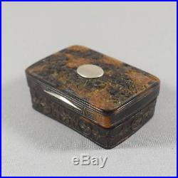 A Chinese Canton Carved & Silver Overlaid Snuff Box 19th Century