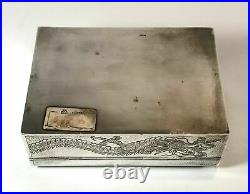 A Chinese export silver cigarette box