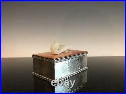 A Silver And Hardstone Black Stark & Frost Cigarette Box Chinese Belt Hook