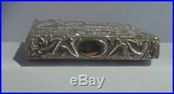 A Superb Solid Silver Chinese Card Case with Multiple Figures&Scenes makerKHC