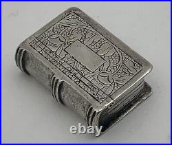 A Very Fine Antique Chinese Export Silver Snuff Book Box