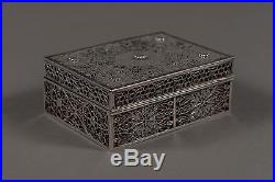 A Vintage Hand Made Chinese Sterling Silver Filigree Box Circa 1960