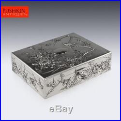 ANTIQUE 20thC CHINESE SOLID SILVER DECORATIVE JEWELLERY BOX, TUCK CHANG c. 1900