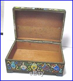 ANTIQUE CHINESE 800 SILVER ENAMEL REPOUSSE BOX With TRAY INCENSE BOX TRAY