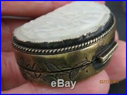 ANTIQUE CHINESE QING Jade Silver ENAMEL Pill OPIUM SNUFF 3 Boxes
