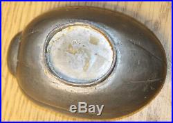 ANTIQUE Chinese JADE AGATE Pewter LID Cover food Warmer snuff box Jadeite Stone