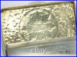 ANTIQUE ENGRAVED CHINESE SILVER SNUFF / PILL BOX c1800's