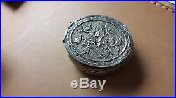 ANTIQUE old Century signed CHINESE EXPORT SMALL Silver FLOWER BOX