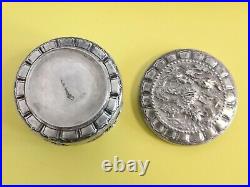 ARGENT MASSIF CHINE BOITE DRAGON CHINESE EXPORT SILVER BOX WITH DRAGON 57g