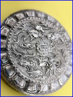 ARGENT MASSIF CHINE BOITE DRAGON CHINESE EXPORT SILVER BOX WITH DRAGON 57g