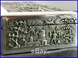 ARGENT MASSIF CHINESE EXPORT SILVER BOX 326g. BELLE BOITE CHINE ASIE