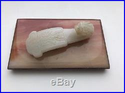 An Antique Silver Agate And White Jade Black Stark & Frost Cigarette Box