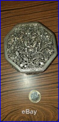 Ancien Boite argent Chine Old silver chinese box XIXe 153 g