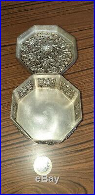Ancien Boite argent Chine Old silver chinese box XIXe 153 g