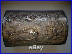 Antike chinesische Dose Silber Antique Chinese Silver Box Dragon Phoenix