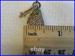 Antiq Chinese Silver Pill Box Pendant Articulating Koi Fish Gold Wash Filigree