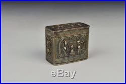 Antique 18th / 19th Century Signed Chinese Export Silver Opium Box