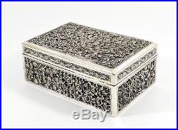 Antique 19th Century Chinese solid Silver Cigarette/Cigar Box, c1880